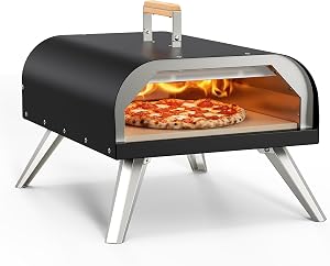 WOOCIT 12" Multi-Fuel Outdoor Pizza Oven – Reaches 720°F, Versatile Wood or Propane P