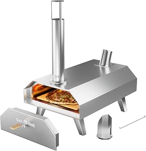 GasOne PZW-12A Pizza Ovens Wood Pellet 12” Pizza Oven Cooking Pizza Maker Portable Stainle
